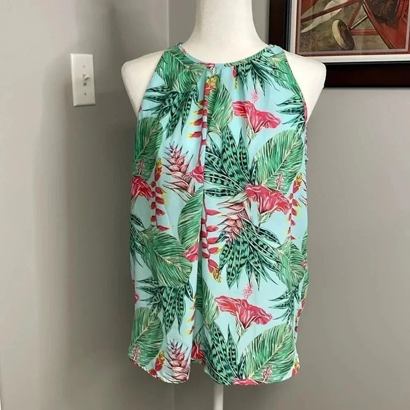 Saint Tropez West Tops - St. Tropez West Tropical Floral Halter - Size L Large